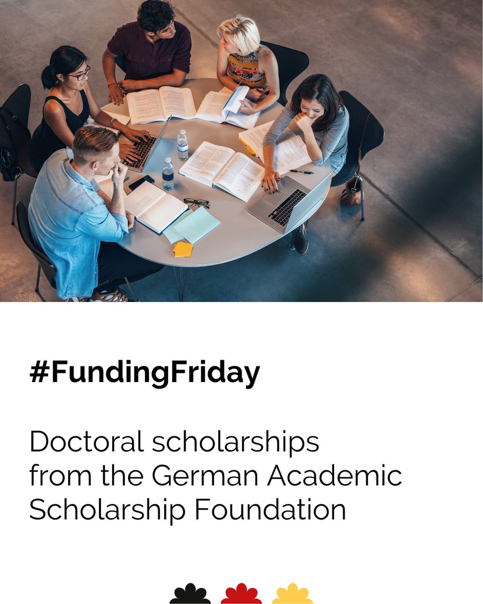 Today's #FundingFriday opportunity 👩🏿‍🎓👨🏻‍🎓: Doctoral scholarships from the German Academic Scholarship Foundation 👉 sohub.io/bhwx The Studienstiftung offers financial support for #PhD students of all disciplines. Applications are possible anytime! 🚀