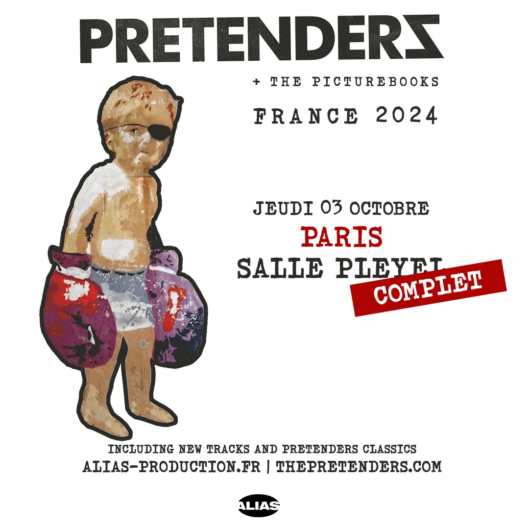 Tickets for The Pretenders' show at the @sallepleyel, Paris are now sold out! Remaining tickets for the EU headline tour can be found here: thepretenders.com