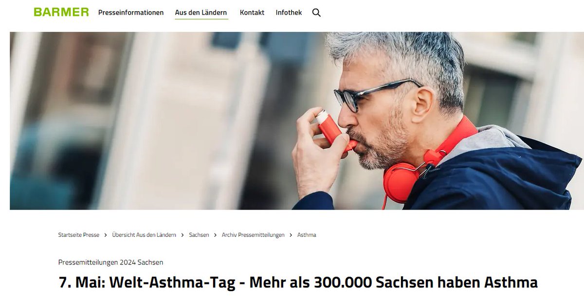 Am 7. Mai ist #WeltAsthmaTag  Welchen Einfluss hat der #Klimawandel ? 👉barmer.de/p028304   @Allergieinfo_M @HelmholtzMunich 👉allergieinformationsdienst.de/aktuelles/schw…. #asthma #Gewitterasthma