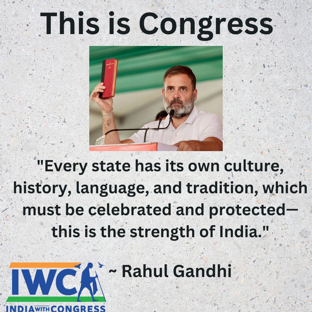 BJP wants only one culture, one religion to thrive in a country with so much diversity. Congress Party will not let this happen as it considers diversity of Indian languages, culture and traditions as India's strength.

#ThisIsCongress
#IWCWithNyay 
#HaathBadlegaHaalaat