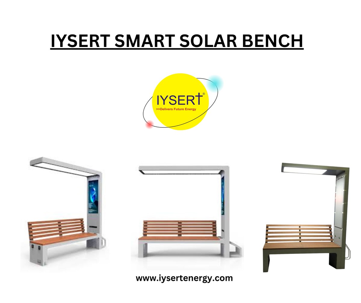 iysert's tweet image. IYSERT 100W SOLAR SMART BENCH.
Contact Us- iysertsales@gmail.com
To Know more about us- iysertenergy.com
#smartbench #solarbench #SolarLights #makeinindia #Iysertsolarmission