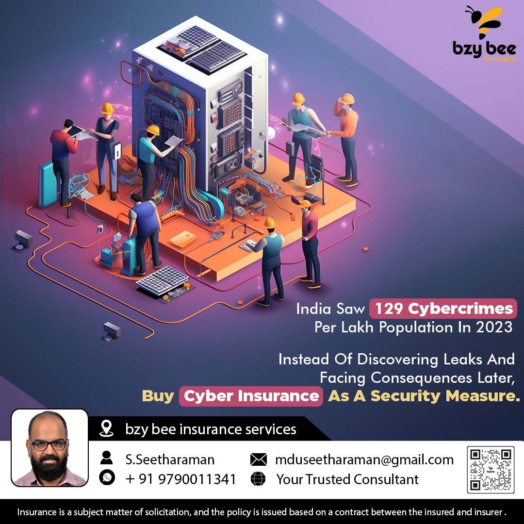 🌐🔒 India faced a staggering 129 cybercrimes per lakh population in 2023. 😱 Stay ahead of the game and shield yourself from potential threats by getting cyber insurance. 🛡️💪 #StayProtected #CyberSecurityMatters #InsuranceForSafety