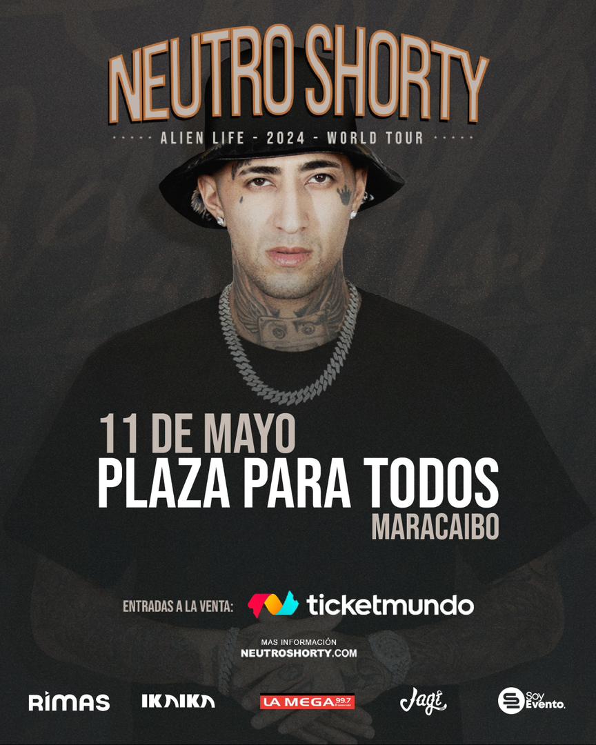Sigue la gira de neutro shorty!!
Maracaibo te vemos el 11 de mayo en la Plaza Para Todos
Entradas en ticketmundo.com o taquilla en tienda jagi del sambil