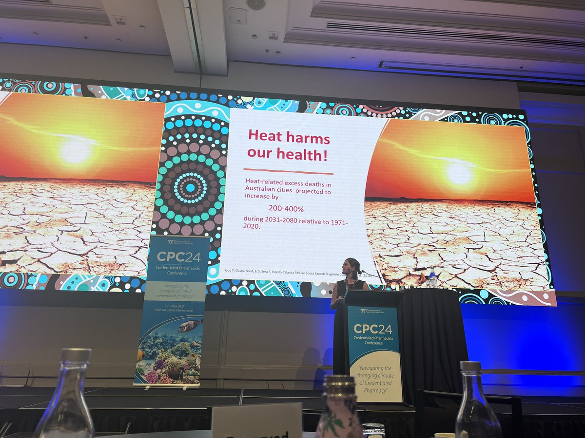 Dr Nicole Sleeman @DocsEnvAus speaking at #CPC24 on Climate Change and Health, calling for a heat wave action plan for patients with chronic disease #climatechange