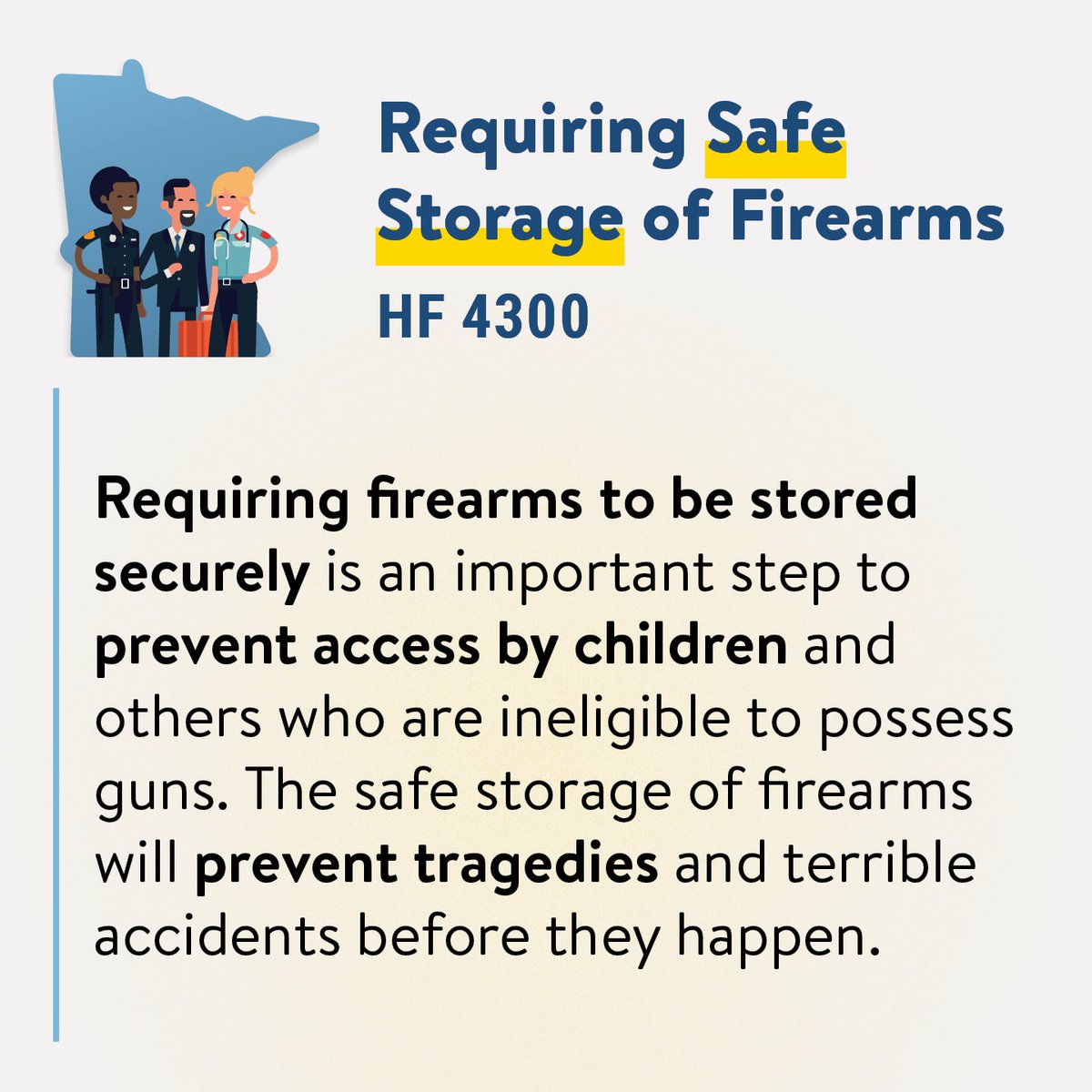 Gun violence is the leading cause of death among children. The House just passed a bill to require the safe storage of firearms, a step to help keep guns out of the hands of children who could seriously injure or kill themselves, a family member, or friend. #mnleg