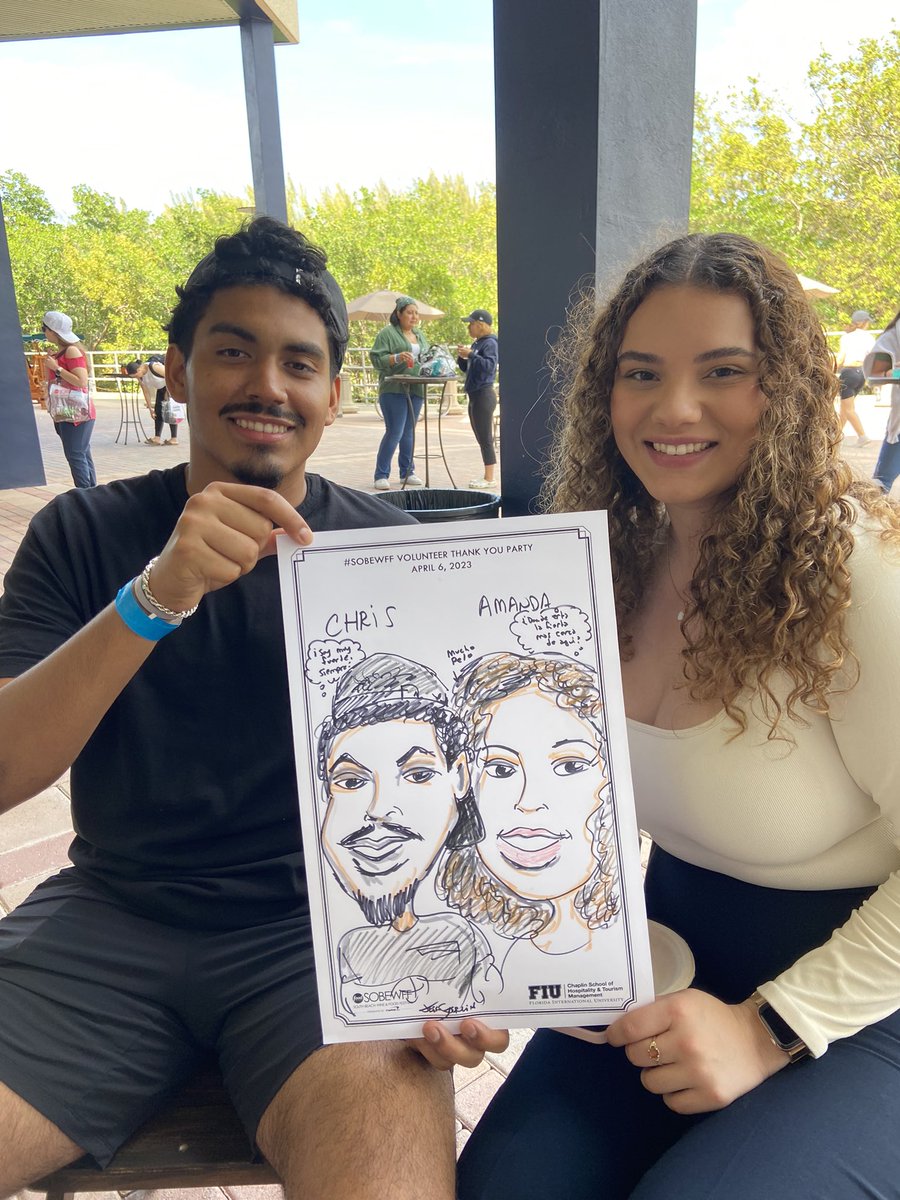 #InternationalFoodFestival at the Biscayne Bay Campus of #FloridaInternatuonalUniversity in #NorthMiamiFlorida organizers booked #Caricature Entertainment by #MiamiCaricatureArtist Jeff Sterling of FloridaCaricatures.Com
