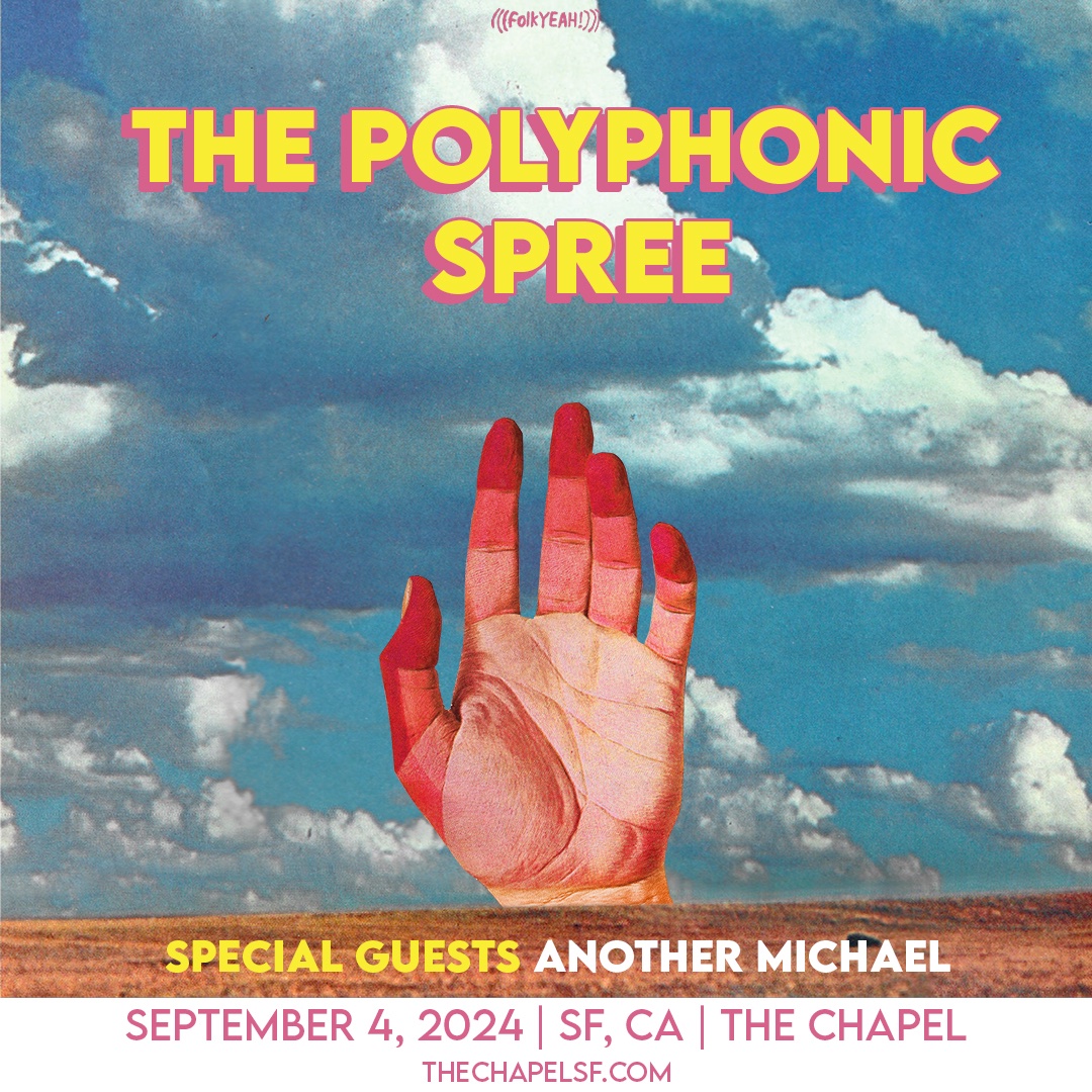 Let us all rejoice! The Polyphonic Spree is hitting the road with Another Michael, and heading to The Chapel on Wednesday, September 4. Tickets are on sale this Friday at 10am. 🎟️: tinyurl.com/4ude3myw