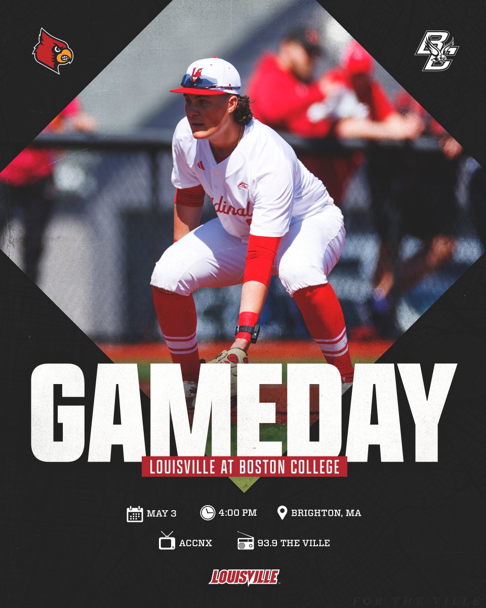 Game two in the Northeast. ⏰ 4:00 PM 📍 Brighton, MA 📺 ACCNX 📻 @970wgtk 📊 uofl.me/4b20IVL #GoCards