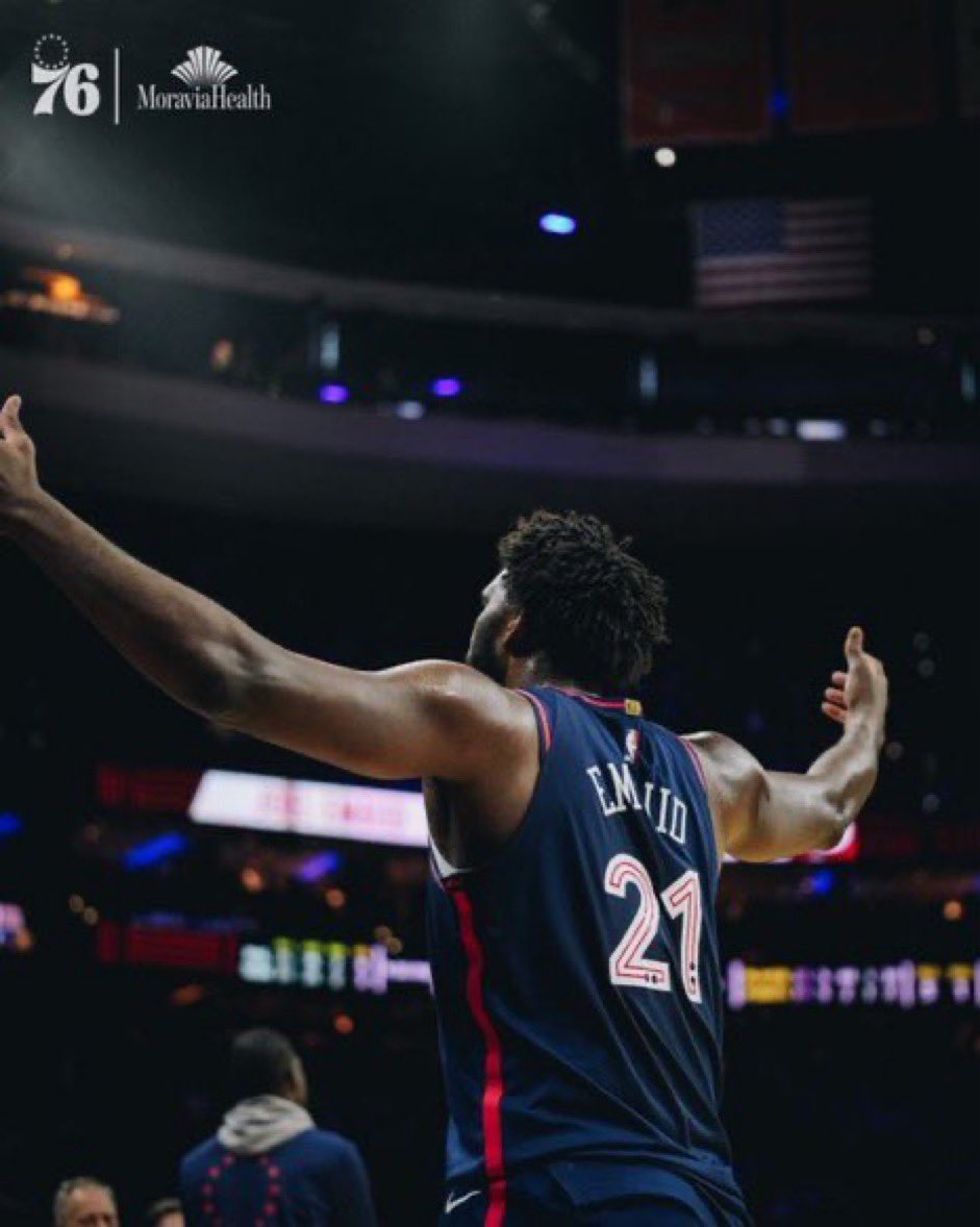 Joel Embiid’s stellar season comes to an end. 39 Games Played 34.7 PPG 11.0 PPG 5.6 APG 1.2 SPG 1.7 BPG Thank you for another amazing season Joel, the city of Philadelphia loves you dearly.