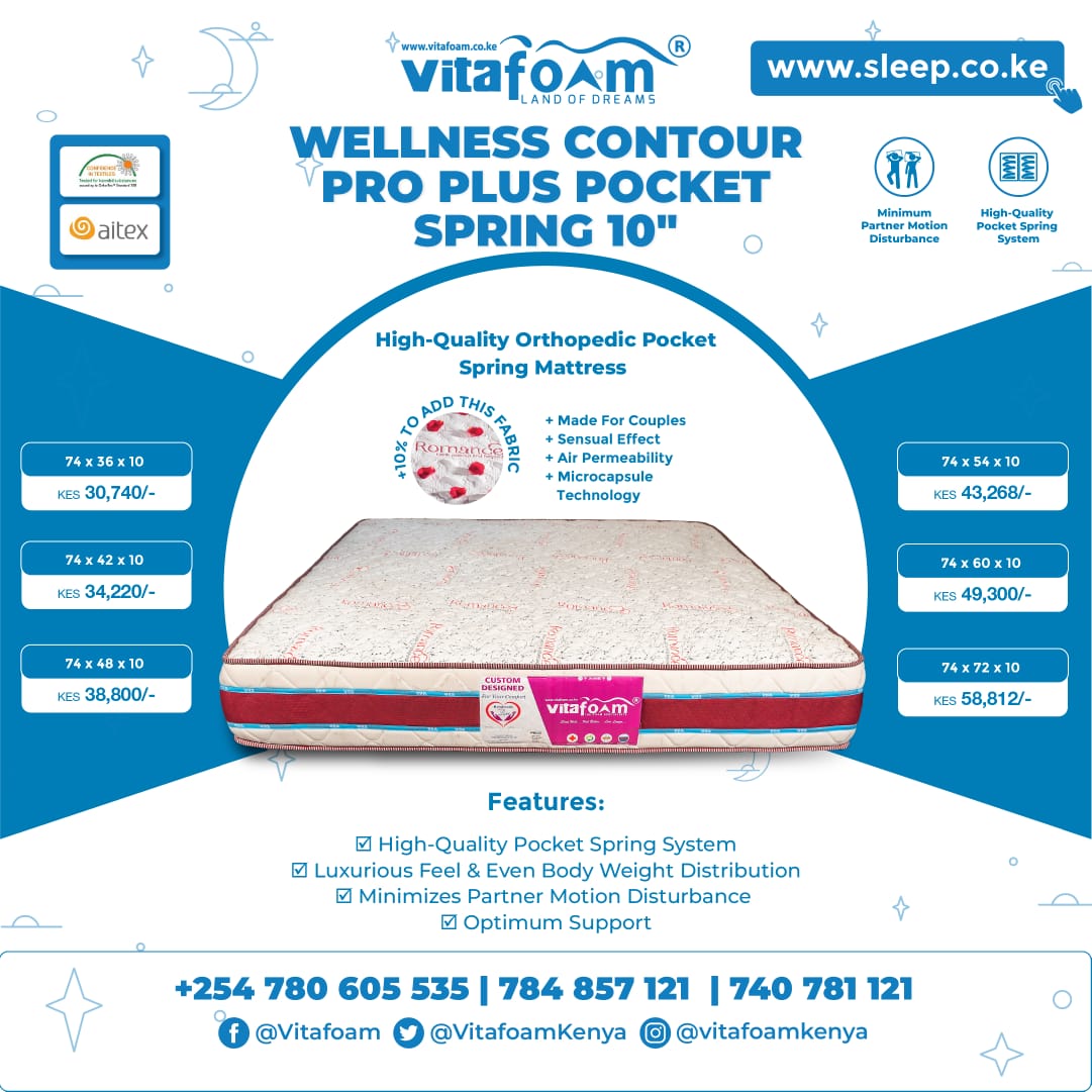 🌟🛍️🙋‍♀️☁️♾️🛌🏾 Experience Unmatched Comfort & Support With Wellness Contour Pro From #VitaFoamKenya®! 🛌🏾♾️☁️🙋‍♂️🛍️🌟 ☎ For All Pillow *Enquiries, *Orders & *Deliveries Call Our Hotlines: +254 780 605 535 | 740 781 121 📍 Locations: bit.ly/30VqOrf