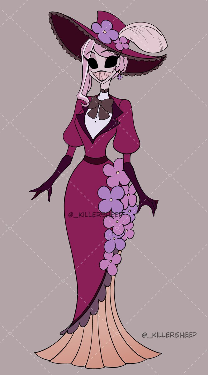 #HazbinHotelOC  
CHARACTER ADOPT!
Elegant Cannibal Flower Lady? 

Price: $100
Only Paypal 

Claim here or in PM.
Full pic has high quality without watermark, front and back, details and color palette.
I appreciate the reposts and likes!