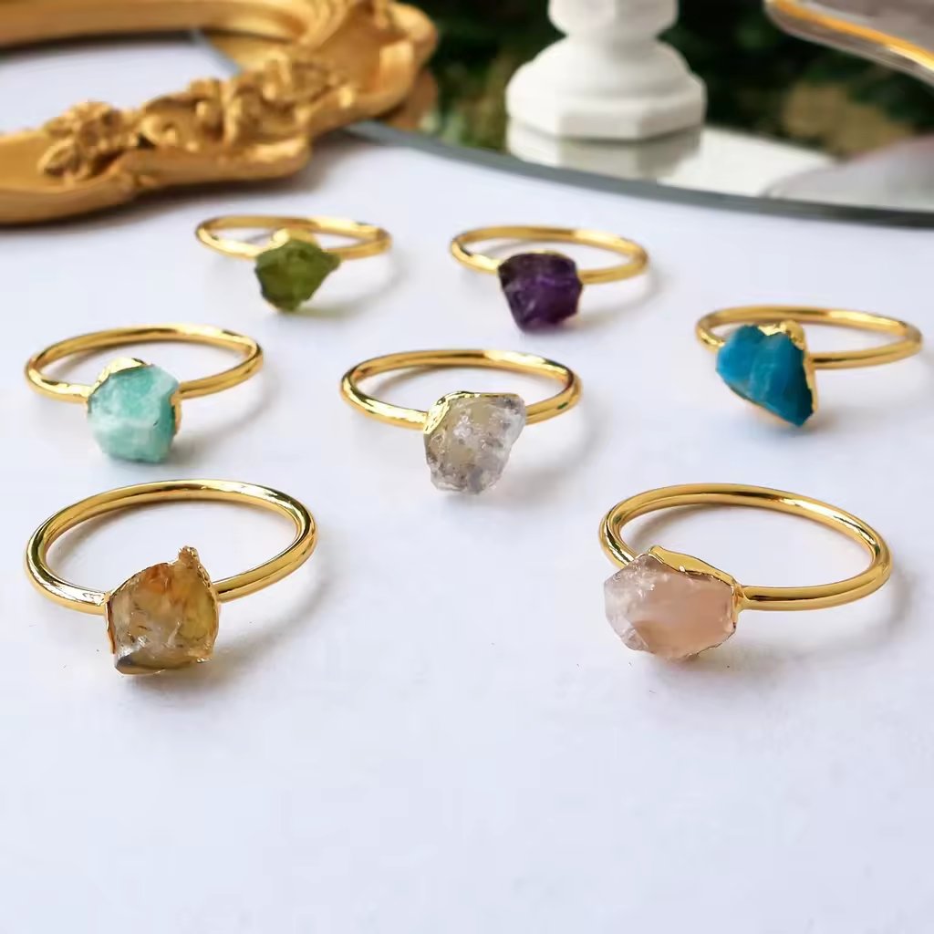 Can't decide on which gemstone ring to wear? Why not wear them all and let your fingers do the talking! 💍✨
.
.
.
#crystaljewellery
#crystaljewelleryuk
#crystalrings
#rosequartzring
#moonstonering
#HandcraftedJewelry
#promisering
#anniversaryring 
#anniversaryjewelry
#jewelery