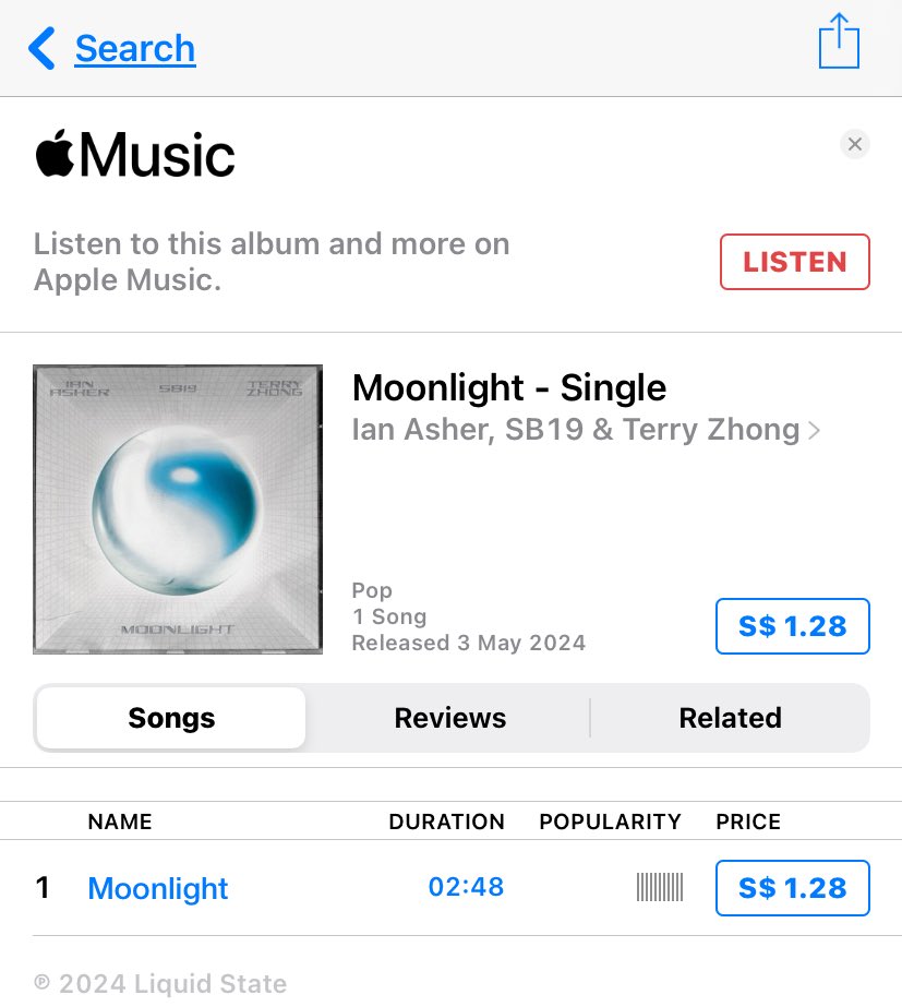 ITUNES MASS BUYING FOR MOONLIGHT NOW! 
Lets go!

Moonlight - Single by Ian Asher, SB19 & Terry Zhong music.apple.com/sg/album/moonl…

intheMOONLIGHT WithSB19
@SB19Official #SB19 
#MOONLIGHTOutNow #NewMusic