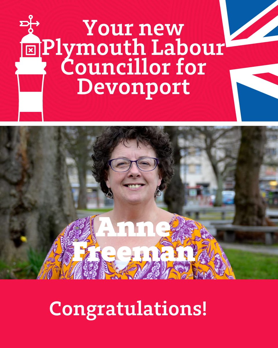 Fabulous Freeman! Anne Freeman is the new @PlymouthLabour councillor for Devonport 🌹