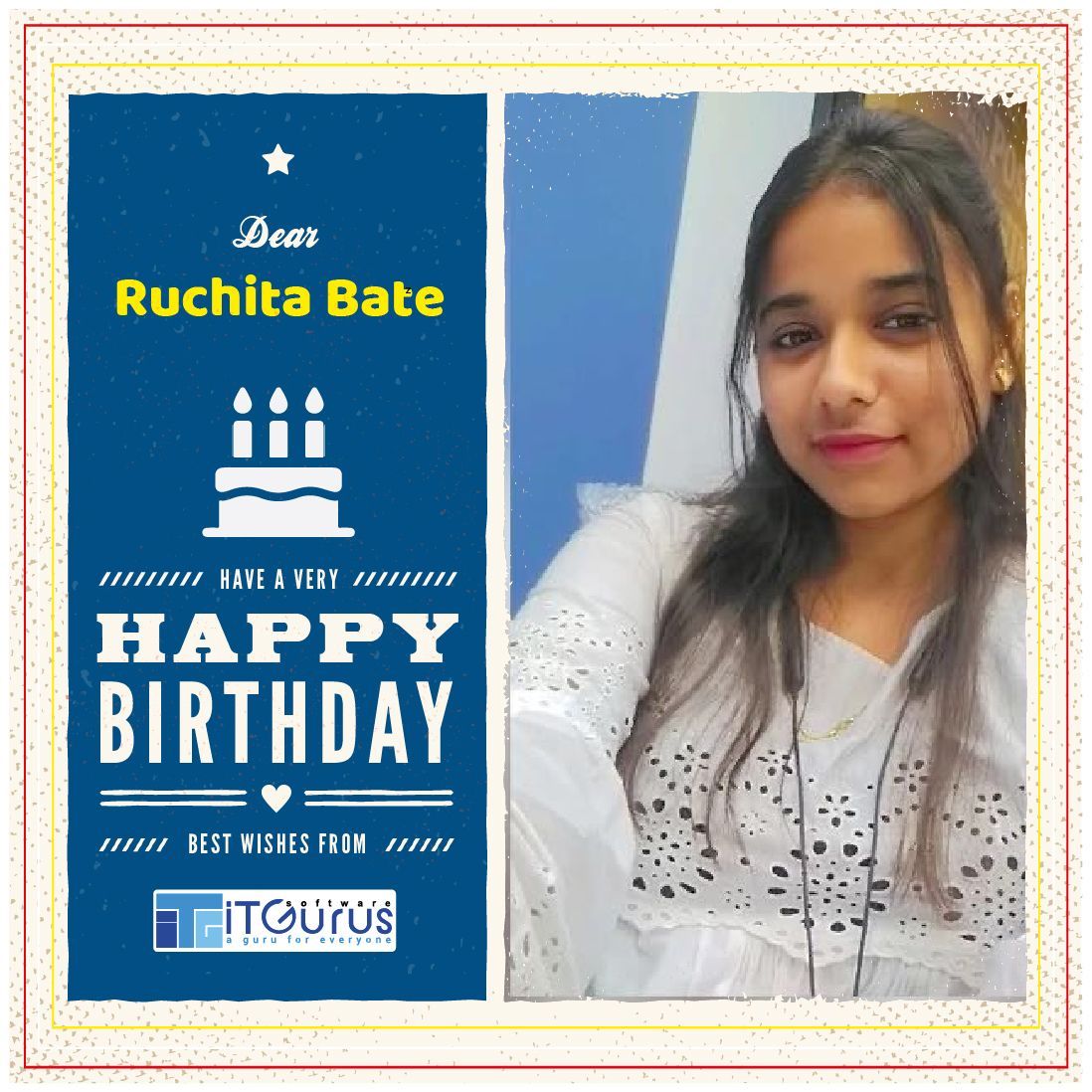 Wishing you a day filled with laughter and love. 
Happy Birthday to @ Ruchita Bate from Team iT Gurus Software!

#birthday #birthdaycake #birthdayparty #birthdaycakes #birthdayballoons #birthdaydecoration #happybd #happybday #birthdayinoffice