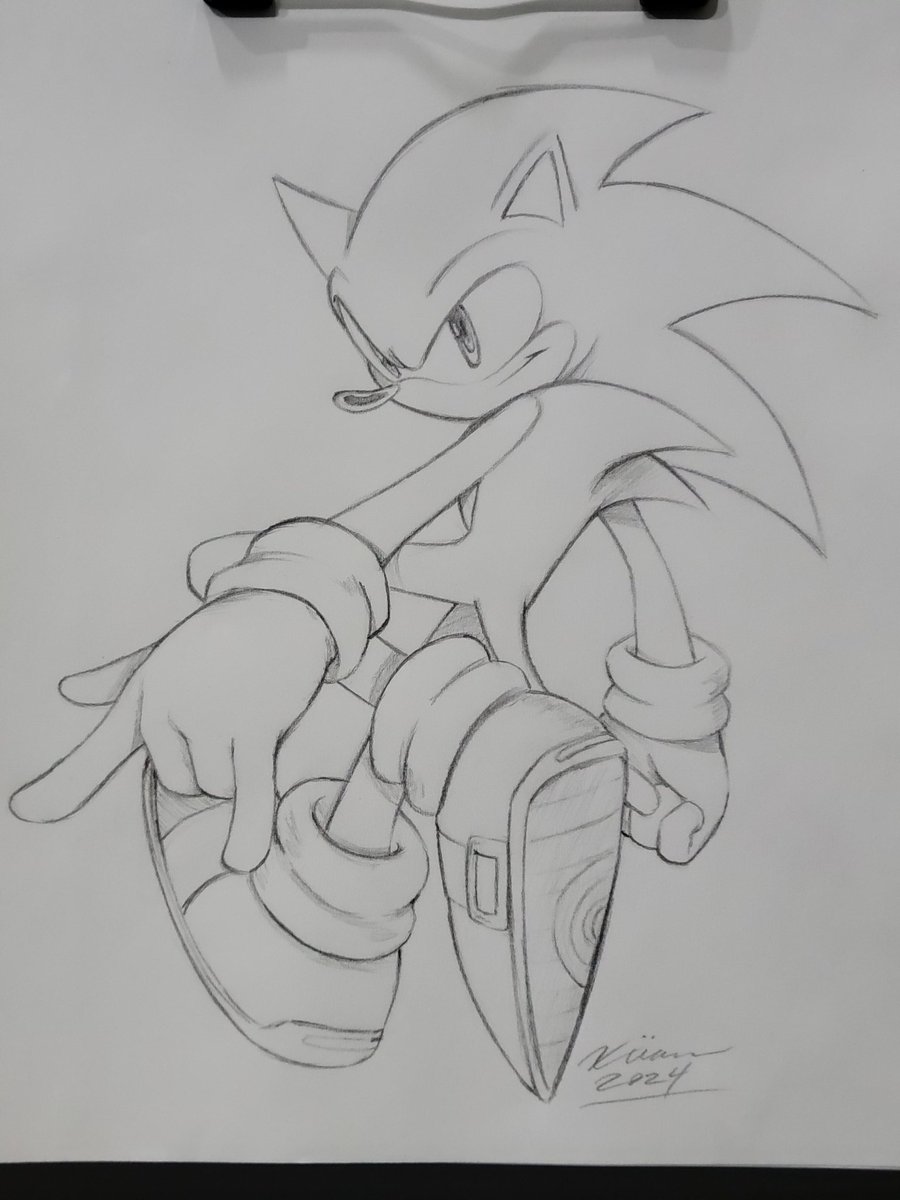 Drew Sonic at work since I had a little downtime and managed to find a pencil