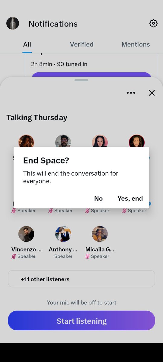 What up with this, @Support & @XSpaces ! Y'all boot me outta The Space but when I try to re-enter, these are my only choices? C'moNNNNN, Brand @X , y'all can do much better than this!! FIX. SPACES!!!