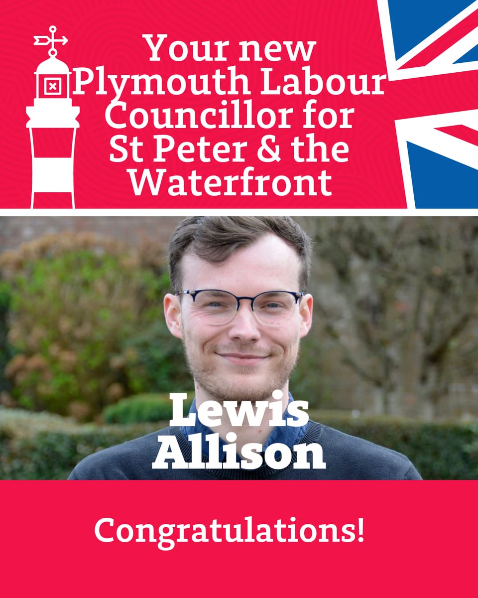 Amazing Allison! @lewisjallison takes his place as the new @PlymouthLabour councillor for St Peter and the Waterfront 🌹
