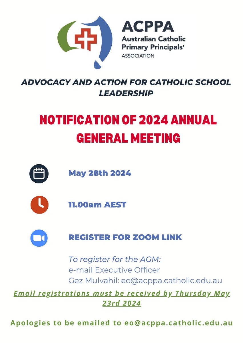 The ACPPA 2024 AGM will be held on May 28th - see details for more information