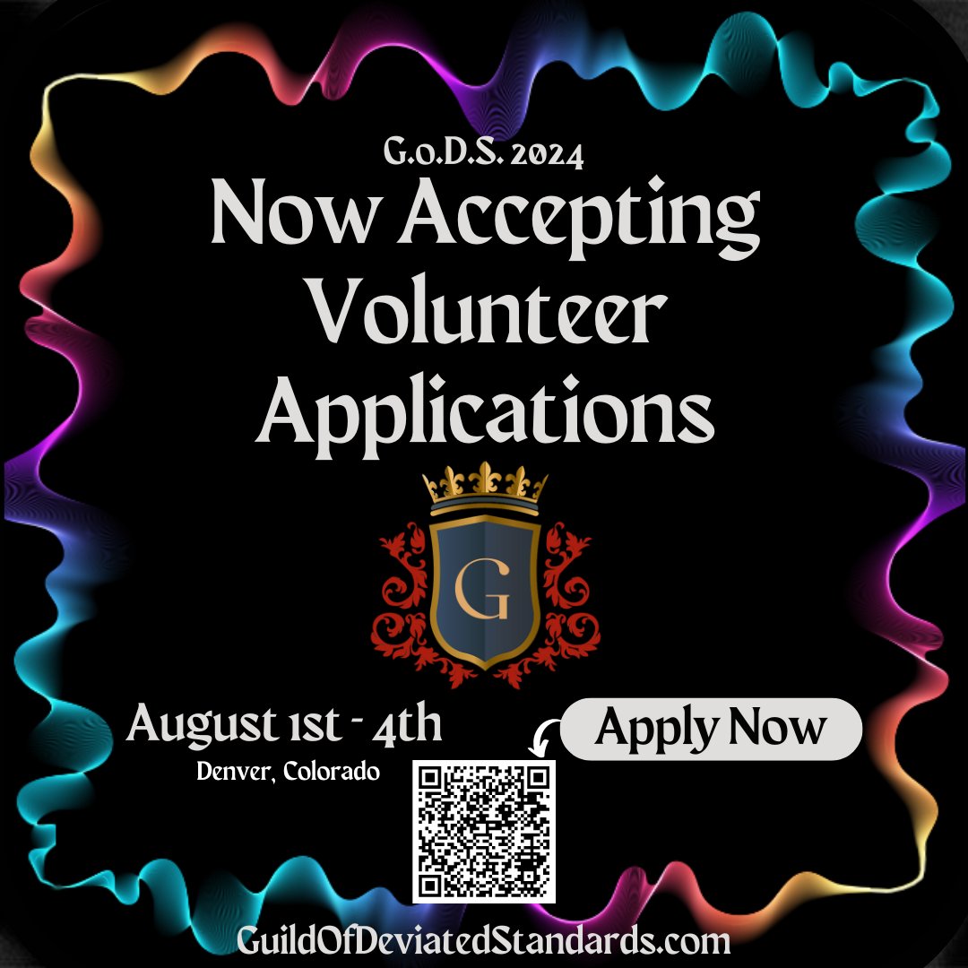 Crew registrations go out tomorrow, May 1st.  We are still looking for dedicated volunteers to add to many of our crews!  If you like to give back to your community, apply now at guildofdeviatedstandards.com

#bdsmdenver #bdsmevents #kinkcommunity #leatherlife #bdsmlife