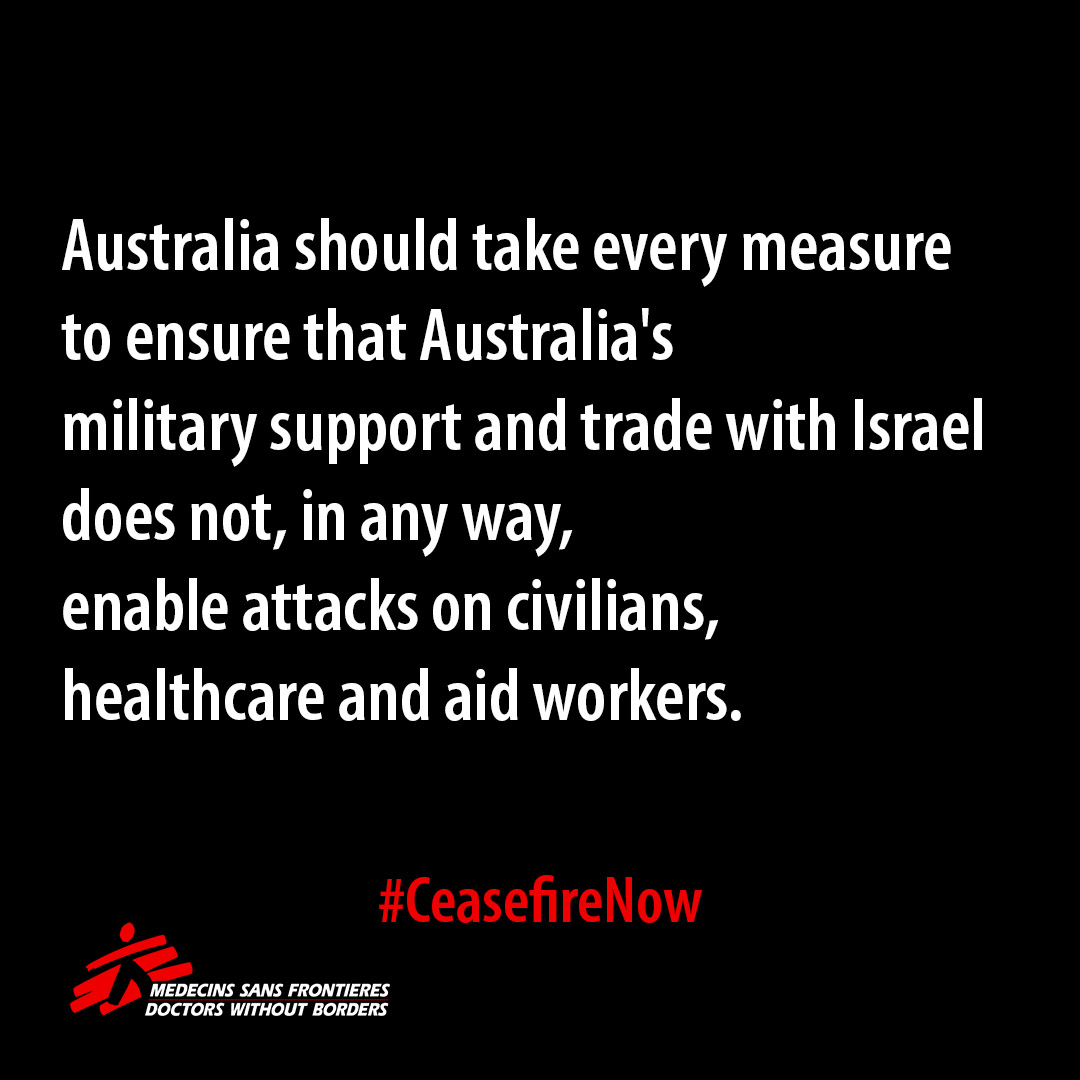 For the sake of humanity, states need to force Israel's hand to stop this catastrophic assault on #Gaza. Australia needs to stand on the right side of history, the side that upholds rather than undermines international humanitarian law. #CeasefireNow msfa.me/43W0blD