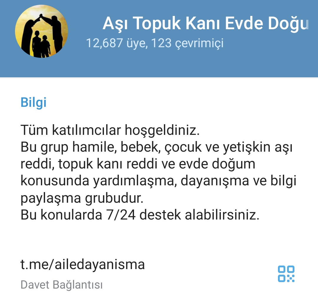 Evde doğum konusunda destek almak için telegram grubunu ziyaret edebilirsiniz. Hiçbir ön şart ve ücret yoktur. 7/24 destek alabilirsiniz. Telegram indirin ve katılın: Telegram adres : t.me/ailedayanisma