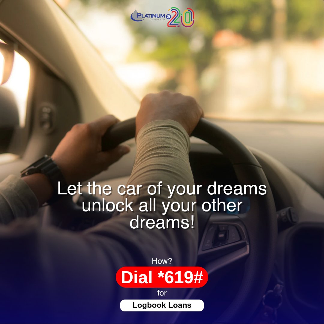 Did you know your dream car could open the door to all your other dreams? With our logbook loans, you can unlock more by kickstarting a new project. Dial 0748178104   #PlatinumAt20 #Cars