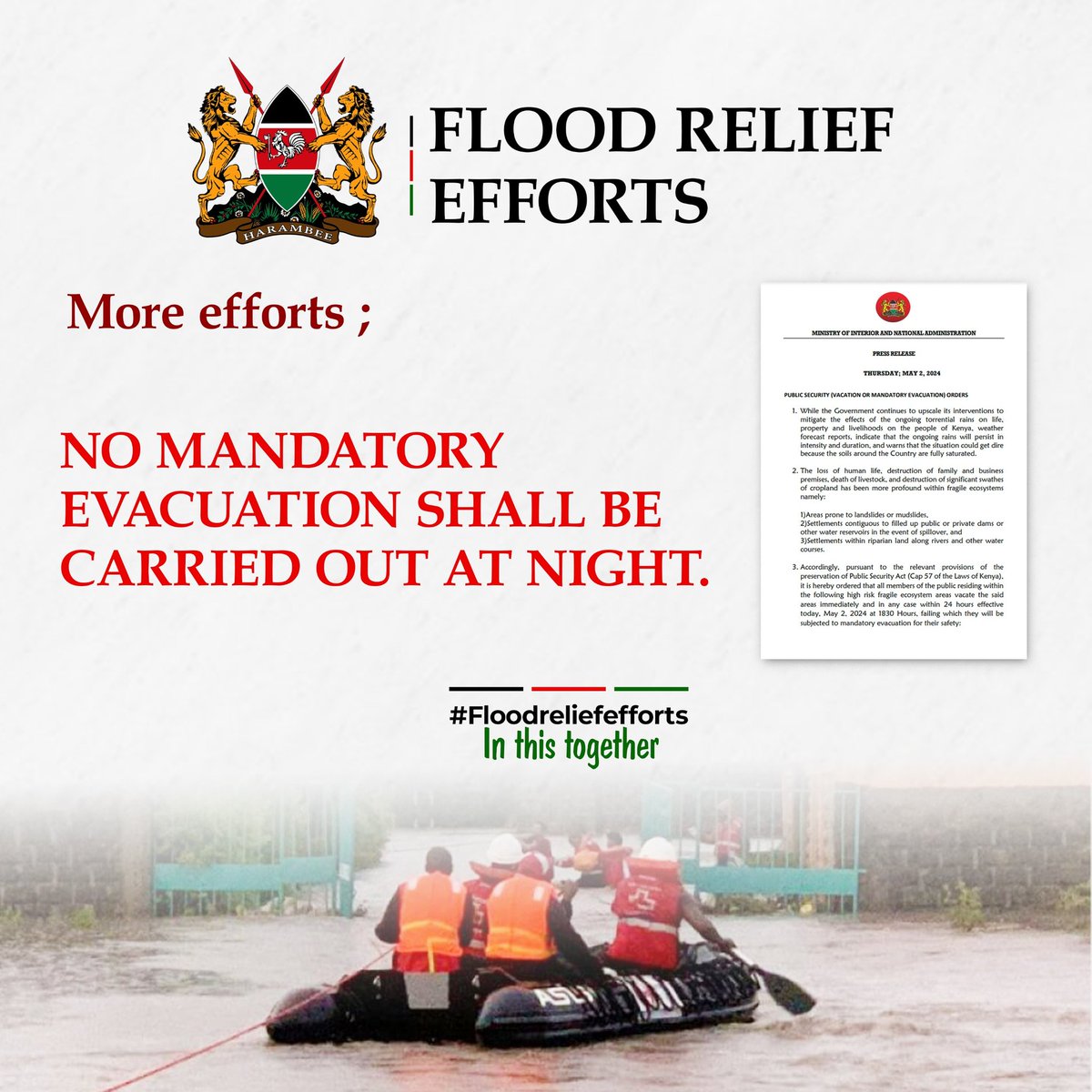 Efforts to provide aid to citizens impacted by floods, mudslides, and landslides highlight the Government's compassion and responsiveness during crises.
#FloodReliefEfforts
In It Together