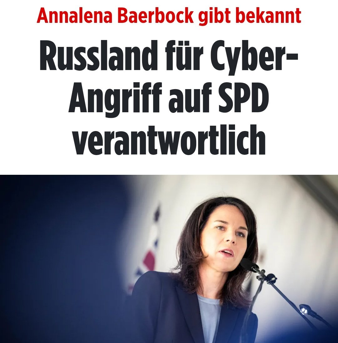 Den Anschlag auf Nordstream kann man angeblich nicht aufklären, aber #Baerbock weiß genau, wer die SPD Computer angegriffen hat 🤣🤣🤣