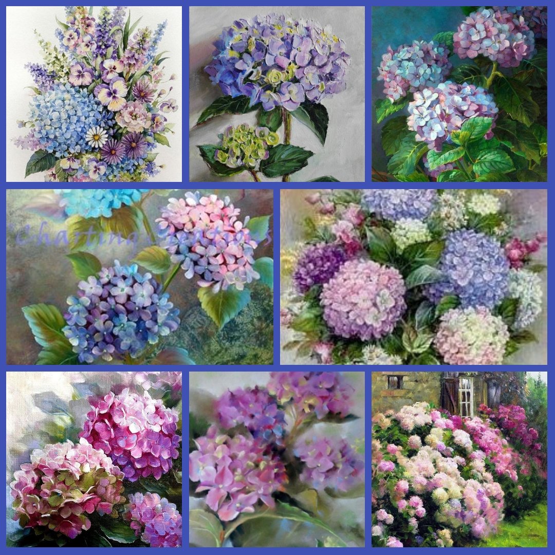 I hope the beautiful #art of #Hydrangea #Flowers brightens your day. 
#FlowersOnFriday 💜💜💜