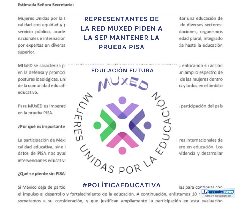 #PolíticaEducativa | Mediante una carta dirigida a @Letamaya, la red @muxed_mx expone la importancia del por que la prueba PISA debe aplicarse en México y su relación con la promoción de equidad educativa.
Aquí todos los detalles 👇
🔗 lc.cx/xKakGB