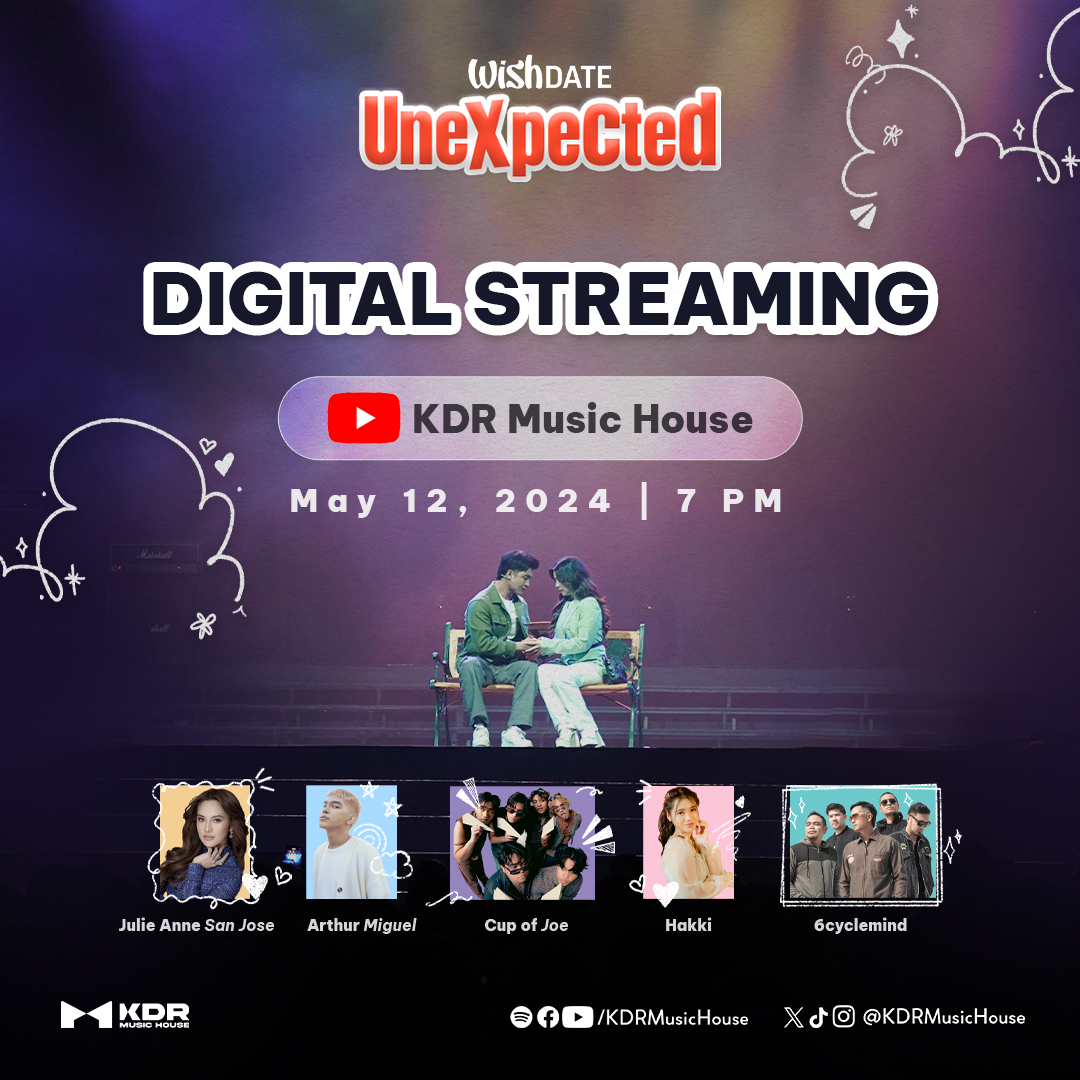 Missed the #WishDateUnexpected at the SM Mall of Asia Arena? Good news! You can watch the entire show on our digital streaming on May 12 via our official YouTube channel! youtube.com/@KDRMusicHouse