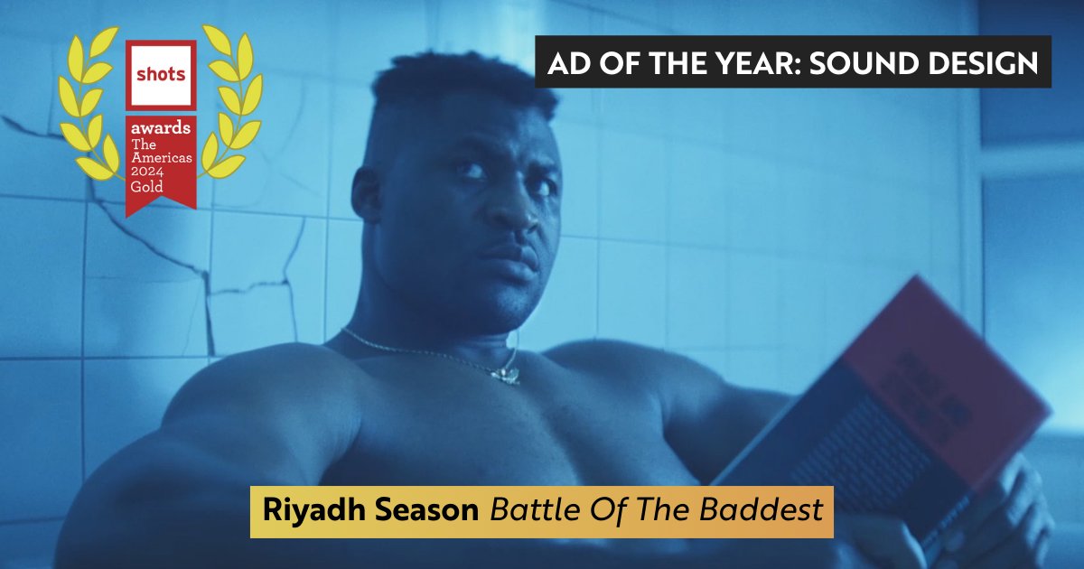 GOLD Winner for Ad of the Year: Sound Design #RiyadhSeason Battle of the Baddest @droga5 @parkpictures @750mph #SamAshwell #OliviaRay #shotsawards shotsawards.com/showreel/view/…