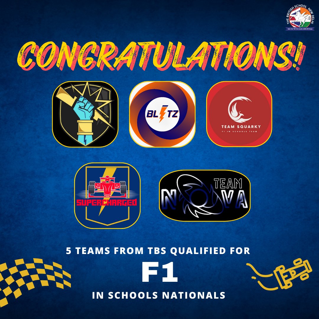 We are super proud to share that five teams from TBS have qualified for the Nationals of @F1inSchoolsHQ! 🏎️Please join us in wishing them good luck!👍
#TBSDelhi #TBSCommunity #f1inschools #f1inschoolsindia