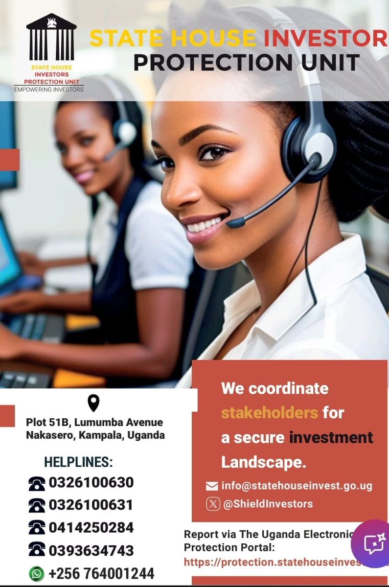 The State House Investors Protection Unit is open Call: 0326 100 630 at anytime, from anywhere to report any challenge faced during your investment journey it's the only supportive and encouraging tone to empower investors to speak up and seek help #EmpoweringInvestors