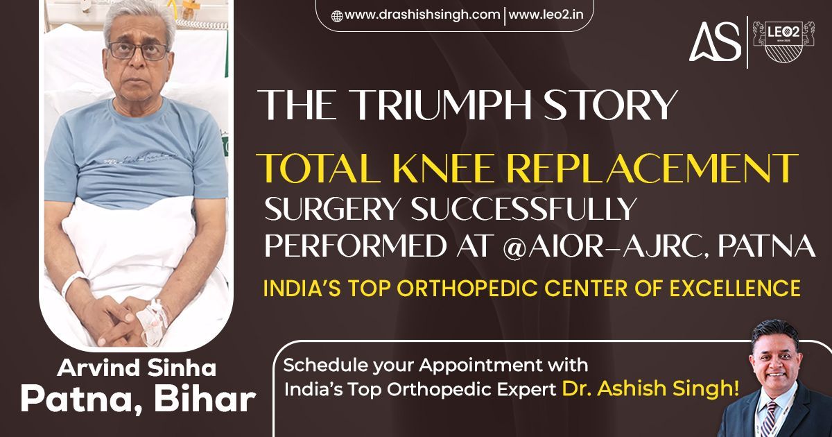 From Pain to Triumph: Witness the Inspiring Journey of Mr. Arvind Chandra Sinha who has treated Total Knee Replacement Surgery at @AIOR-AJRC, Patna, Bihar. Watch full video on YouTube :- youtu.be/lpFMEG-KJCc