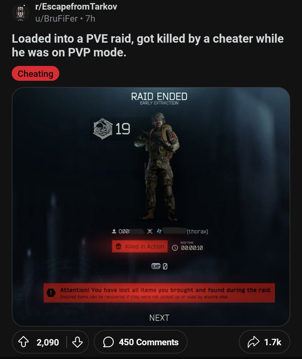 Apparently if you are in PVE mode, cheaters can hack into it as PVP mode and take your shit. Can't make this up...