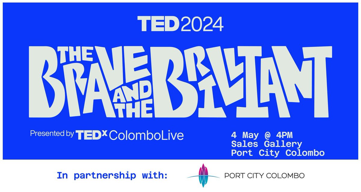 Port City Colombo is hosting TEDxColombo's 'The Brave and The Brilliant' on May 4th, 2024, celebrating 40 years of TED Talks. Discover more at tedxcolombo.org. #TEDxColombo #PortCityColombo #40YearsOfTED