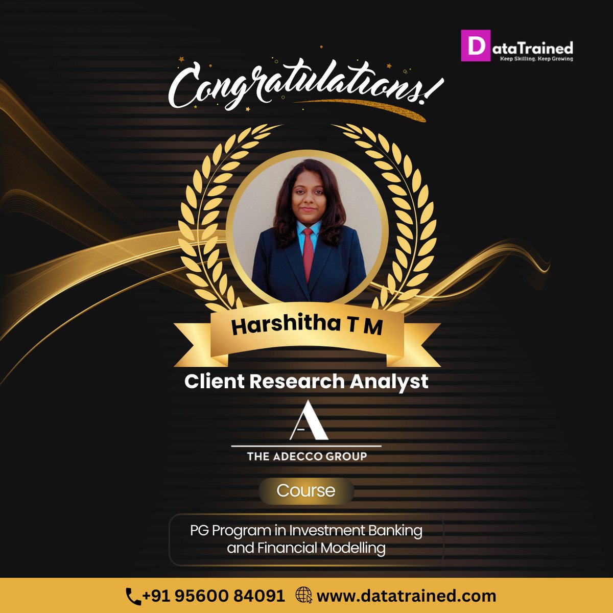 data_trained's tweet image. ✅𝐂𝐨𝐧𝐠𝐫𝐚𝐭𝐬 𝐇𝐀𝐑𝐒𝐇𝐈𝐓𝐇𝐀 𝐓 𝐌 𝐨𝐧 𝐲𝐨𝐮𝐫 𝐧𝐞𝐰 𝐣𝐨𝐛 !!
✅Many congratulations 𝐇𝐀𝐑𝐒𝐇𝐈𝐓𝐇𝐀 𝐓 𝐌.
✅You earned it, and it's great to see that your effort finally paid off !!
✅𝐄𝐧𝐫𝐨𝐥𝐥 𝐧𝐨𝐰 : bit.ly/3ygbrI0
#DataTrainedplacement