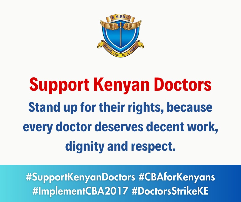 Supporting Kenyan Drs would lead to: 
1. Better staffing levels at our public facilities.
2. Shorter waiting times to be attended to by a Dr.
3. Fewer adverse events due to long waiting times.
4. Lower treatment costs.
5. A well-motivated healthcare workforce.

#DoctorsStrikeKE