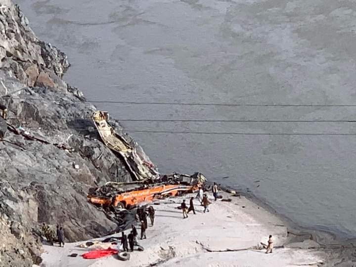 A passenger bus going from Pindi to Gilgit overturned near Yashukal Das, 20 passengers died. 🥺