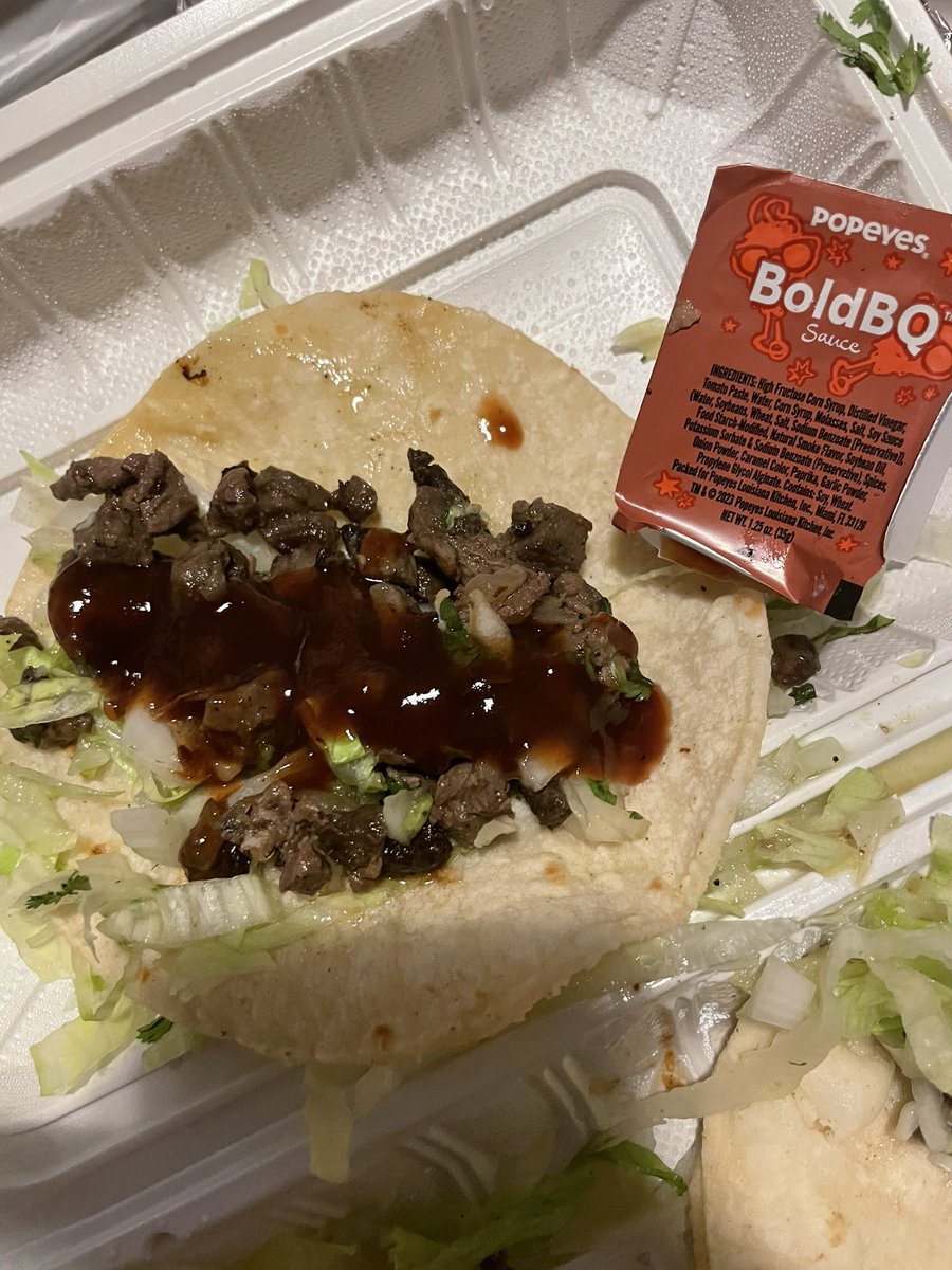 Hear me out: tacos and BBQ sauce!