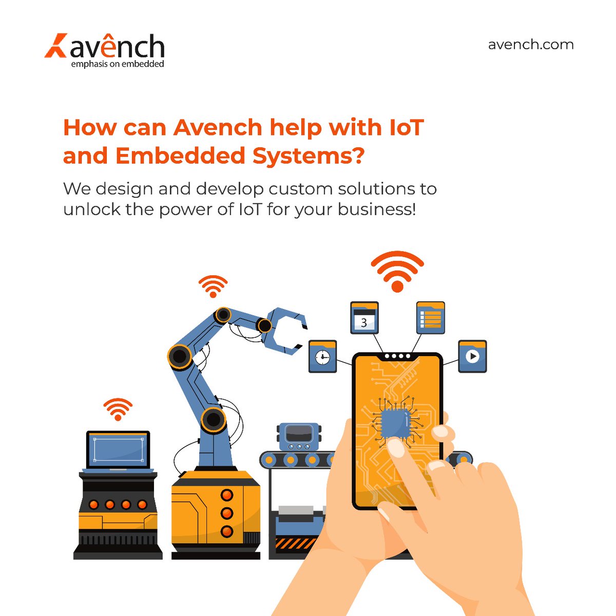 Unlock IoT potential with Avench: Firmware, cloud SDK porting, gateway design, FOTA, secure connectivity, LoRa, BLE, and Wi-Fi support. Contact us now! avench.com #avenchsystem #embeddedsystems #IOTsystem #microcontrollers #TechVision #hardwaretools