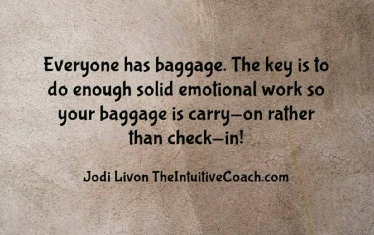 Everyone has baggage. #thehappymedium #selfcare ##quotes