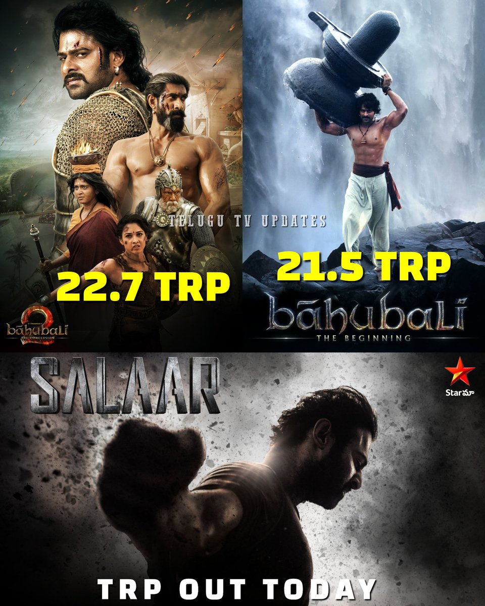 #Prabhas Top 2 TRP's

After #Bahubali there isn't any 10+ TRP.. Can #Salaar make it Big?

TRP out in few hours