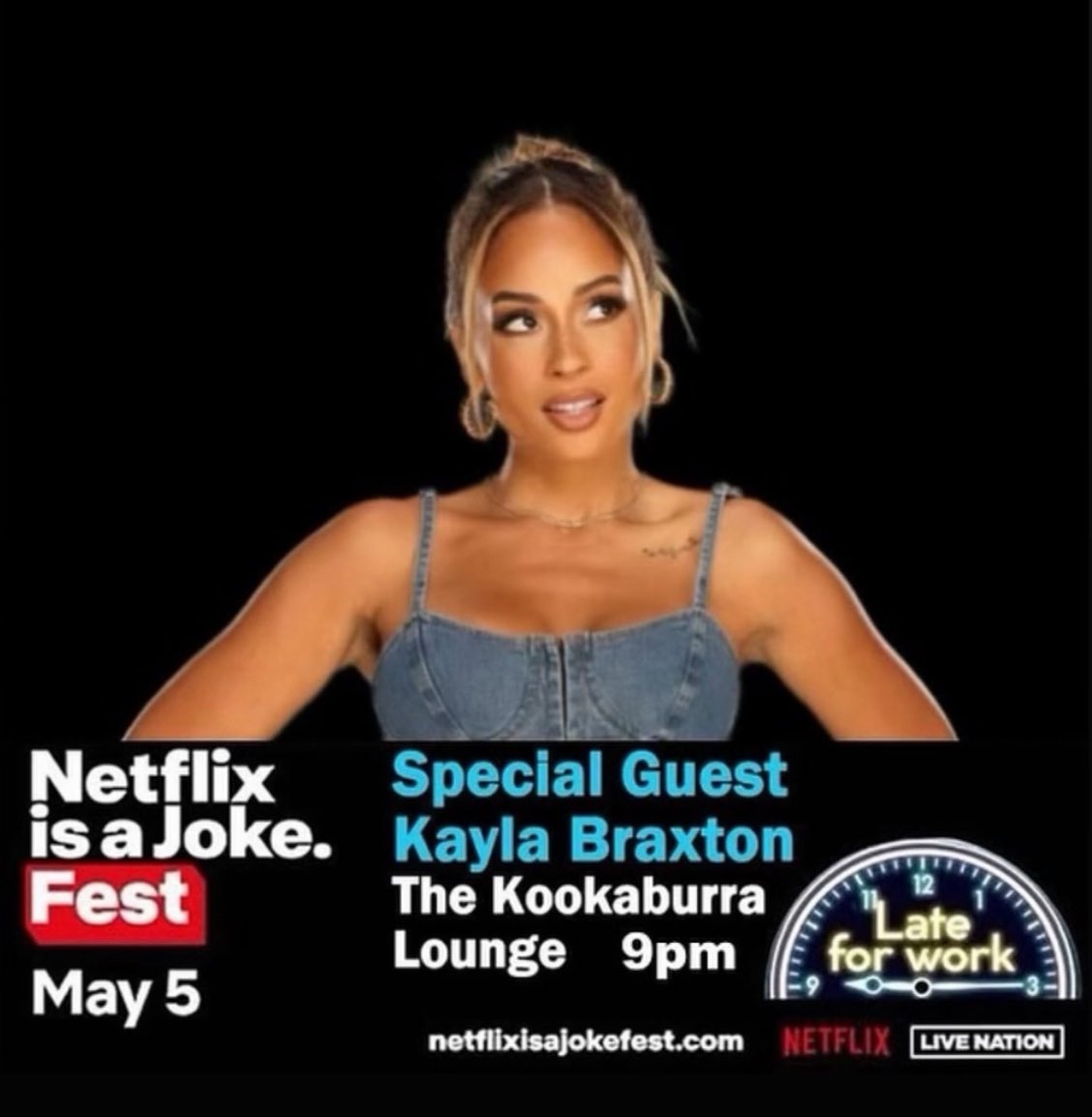 I’ve been quietly dabbling in comedy for the last couple years. But never thought I’d get a stage like this! Come see me probably bomb, but laugh anyway because you love me and think I’m cute 🥰 @NetflixIsAJoke #netflixisajoke 

netflixisajokefest.com/shows/late-for…