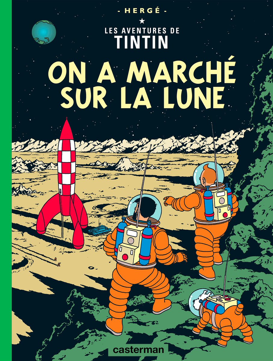 #31ChallengeBDMC jour 3. Meilleure bd 50s. Plus encore que les images iconiques (la fusée, la couleur orange des scaphandres…) le génie d’Hergé vient d’un contre-pied : il a fallu attendre une aventure vers la lune pour enfermer enfin Tintin. 2 quasi huis clos. Etouffant.