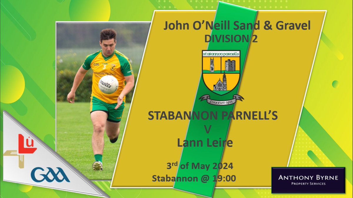 Best of luck to our senior men and management this evening in Division 2. #stabannonparnells #thefutureisbright