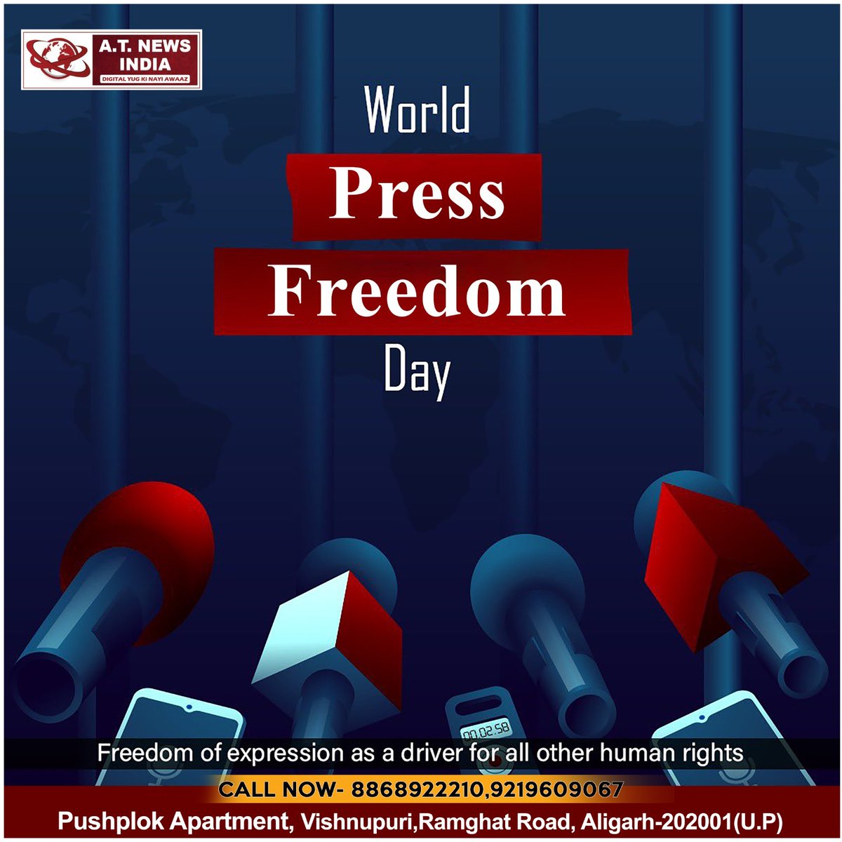 ✨Happy World Press Freedom Day from atnewsindia! 📰🌍 💁Let's pledge to defend press freedom and support independent journalism for a more informed and democratic society🧑‍💻 #atnewsindia #PressFreedom #WorldPressFreedomDay @atnewsindia #JournalismMatters #FreeSpeech #TruthMatters