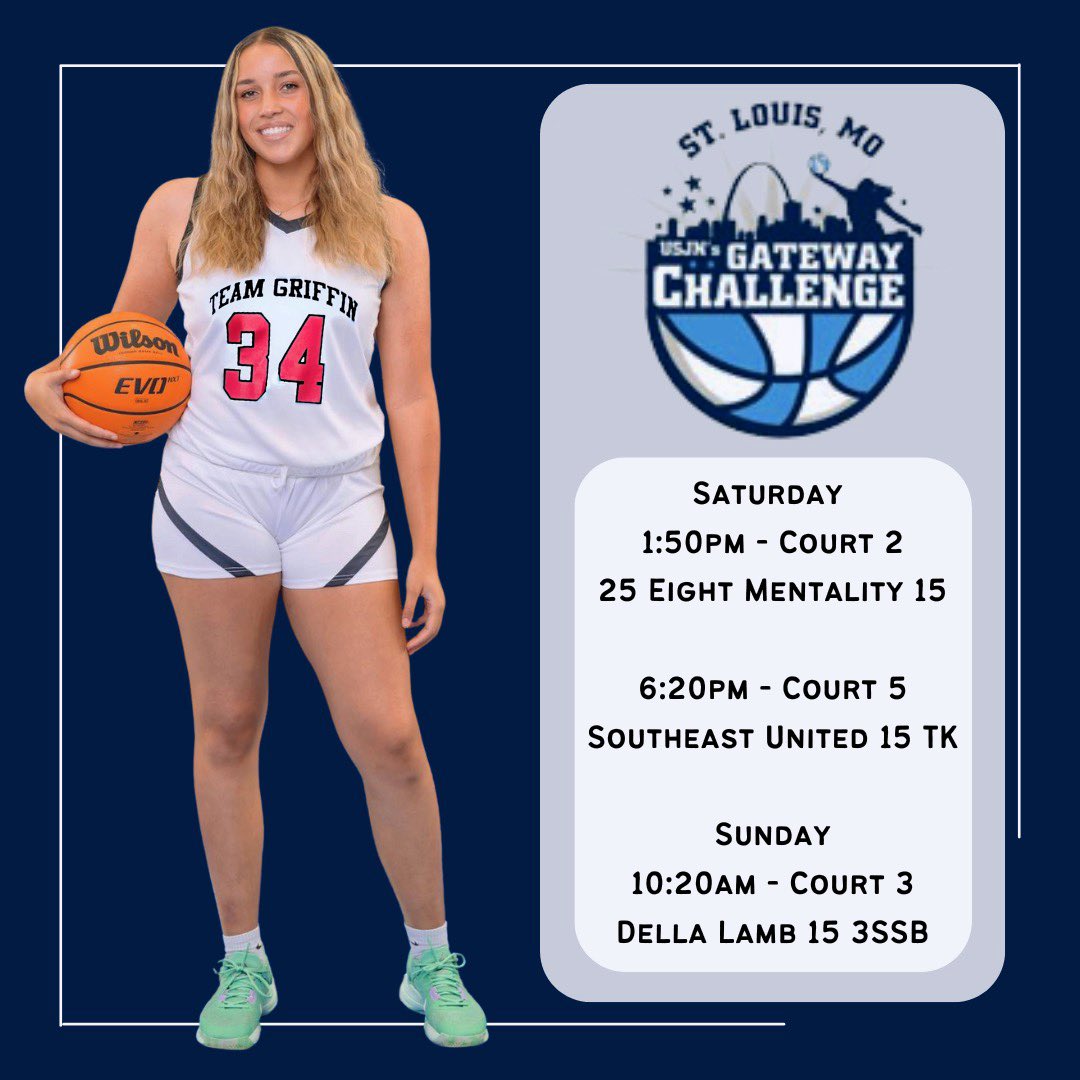 I’m headed to the @USJN’s 16th Annual Gateway Challenge this weekend with @TGLanksterBlock @TeamGriffinGBB ‼️

You can watch all the action on @BallerTV 

📅 Sat, May 04 - Sun, May 05, 2024
📍 St Louis, MO
📺 Watch live & on demand: bit.ly/4aWqt9T